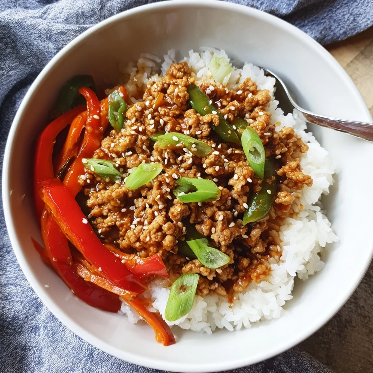 Teriyaki Turkey Rice Bowls glistening with glossy sauce, steamed rice, crisp vegetables