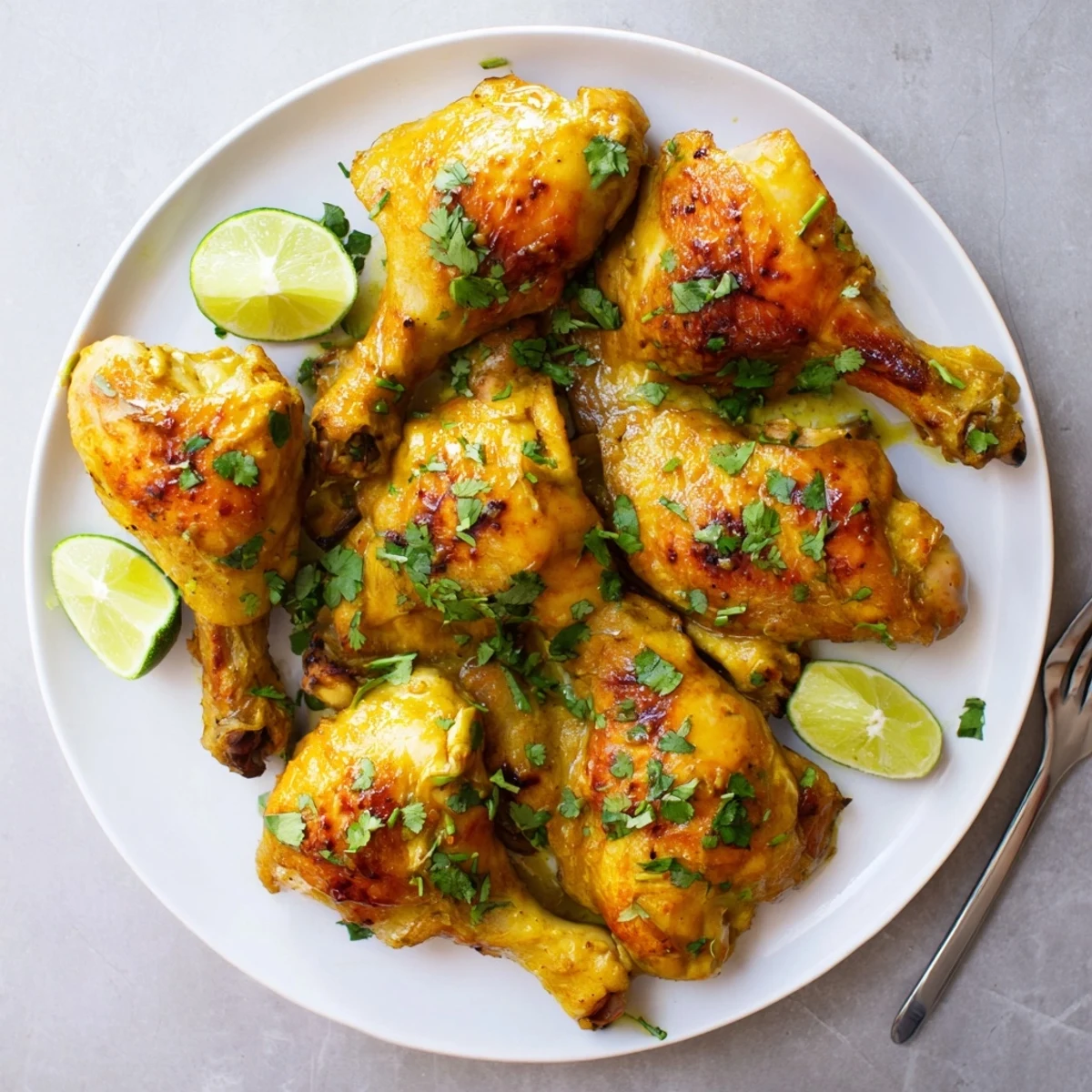 Golden roasted Ina Garten Indonesian Chicken with crispy glazed skin resting on a platter