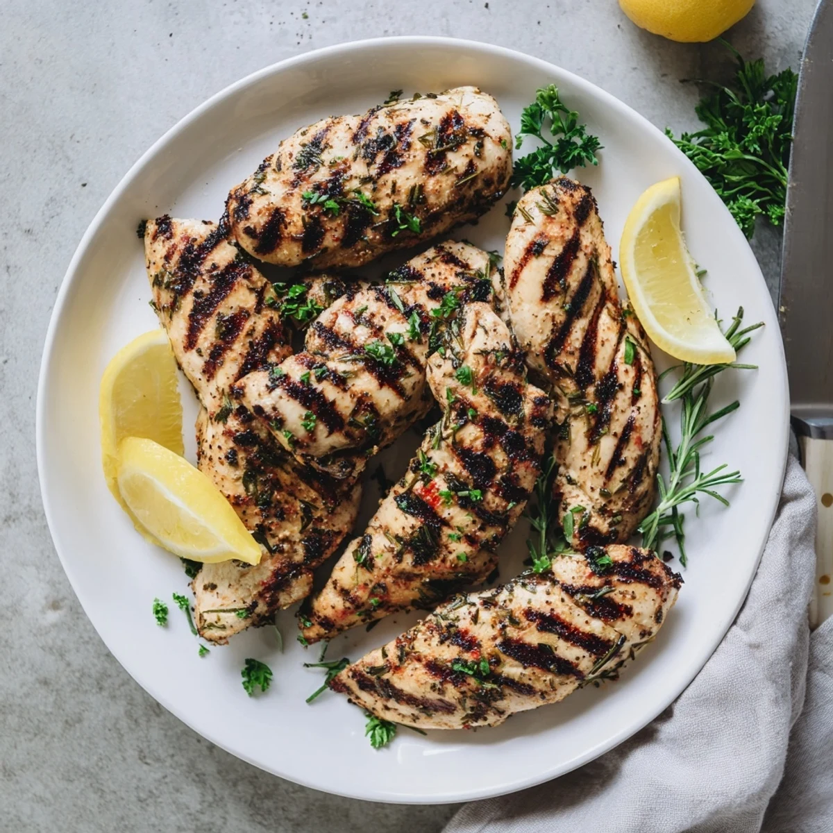 Perfectly grilled herb crusted chicken showcasing smoky paprika crust, sliced to reveal tender juicy meat inside