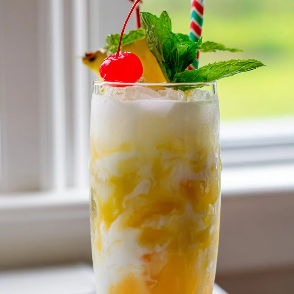 Tangy mango and coconut cream swirl through this refreshing Tropical Thunder Dirty Soda
