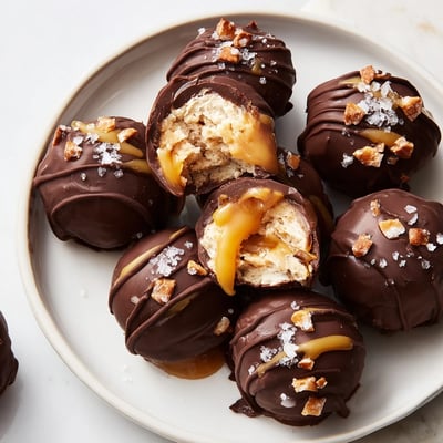 Salted Caramel Pretzel Cheesecake Balls